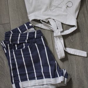 Royal Blue and white H&M shorts.